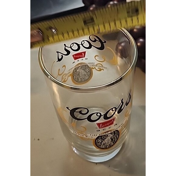 Vintage Coors Banquet Beer Glass Rocky Mountain Logo 5.25" Barware Collectible - Picture 7 of 9